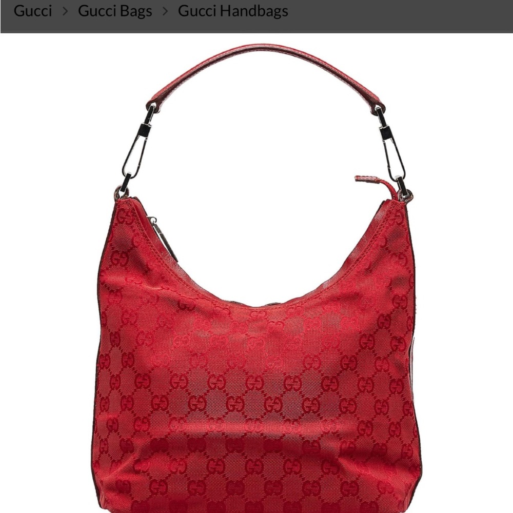 Gucci Red GG Canvas Shoulder Bag - Picture 2 of 12